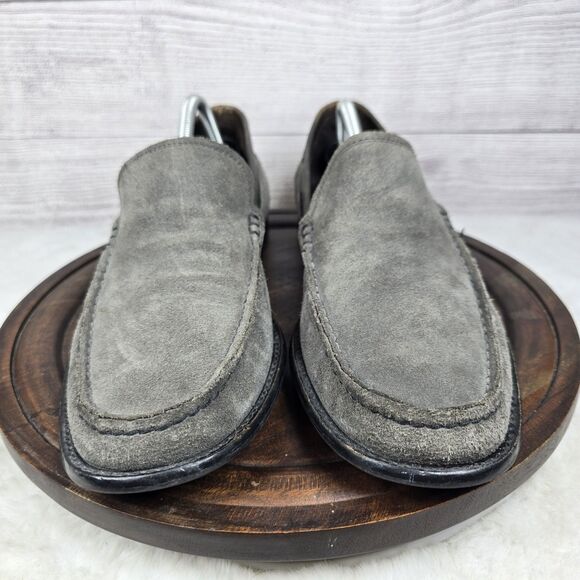 John Varvatos USA Slip On Loafers Suede Leather Grey Men’s Sz 11 main image 8